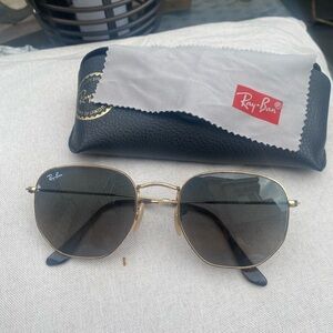 Polarized Ray Ban Hexagonal  3548 gold frame sizes 54